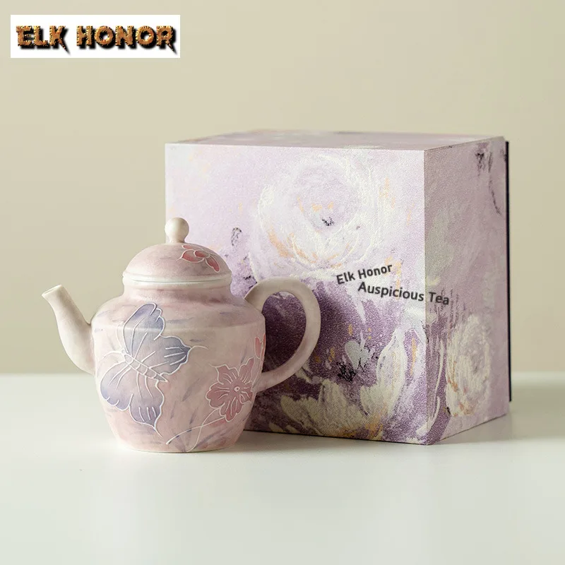 

135 мл каменный минеральный ворс, чайник с вырезом в виде бабочки, традиционный чайник для заварки чая, чайник с ситечком, чайная церемония, ремесло