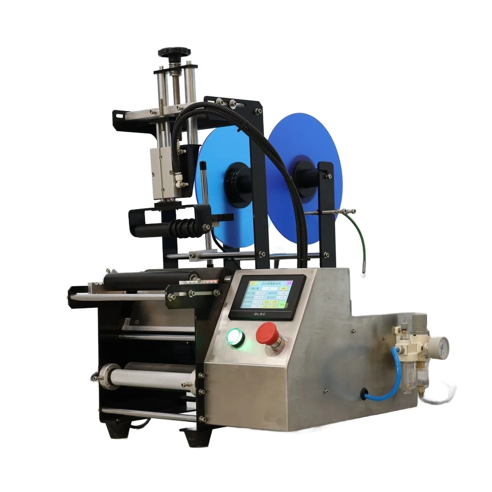 

ZS-YP100 аппликатор для маркировки наклеек для духов, вина, консервных банок, клейких этикеток, этикетировочная машина для круглых бутылок