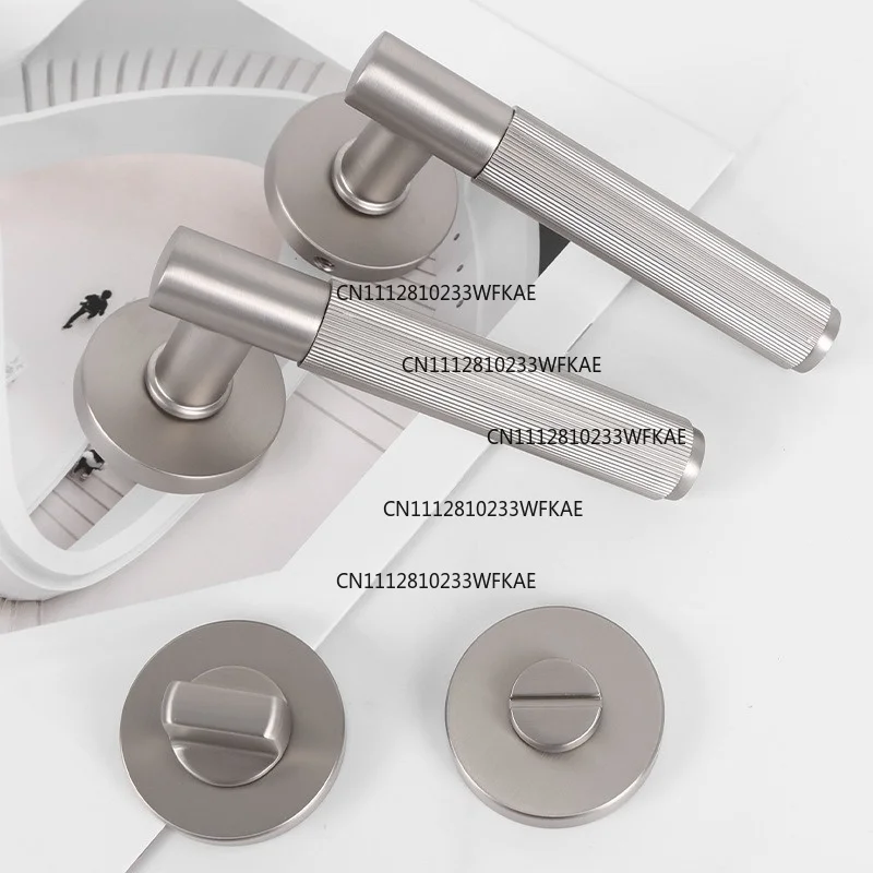Light luxury knurled door lock Silent magnetic bathroom door lock Hotel bathroom Keyless split lock