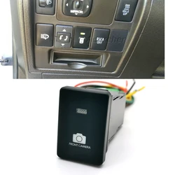 Pulsante interruttore fotocamera anteriore luce LED blu con cavo connettore per Toyota Camry Altis Land Cruiser PRADO 2007- 2015