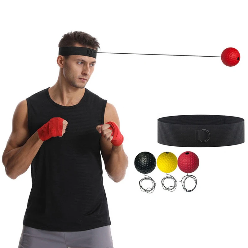 كرة الملاكمة مع عصابة رأس، كرة رد فعل اليد والعين، كرة رمل منزلية لارتفاعل الحركة، سرعة اللكم، مهارة القتال