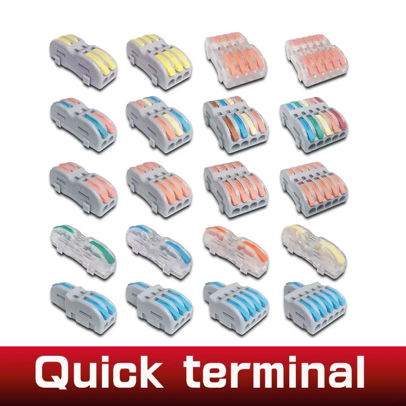 

Mini Fast Wire Cable Connectors Universal Compact Conductor Spring Splicing Wiring Connector Push-in Terminal Block P421 F12