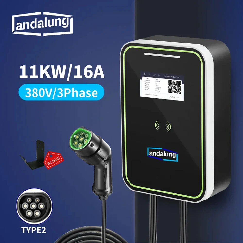 

Andalung Ev Charger 11KW TYPE2 Charging Station 16A 3P With Screen Car Charger Elecronic GBT Electric Vehicle Charging