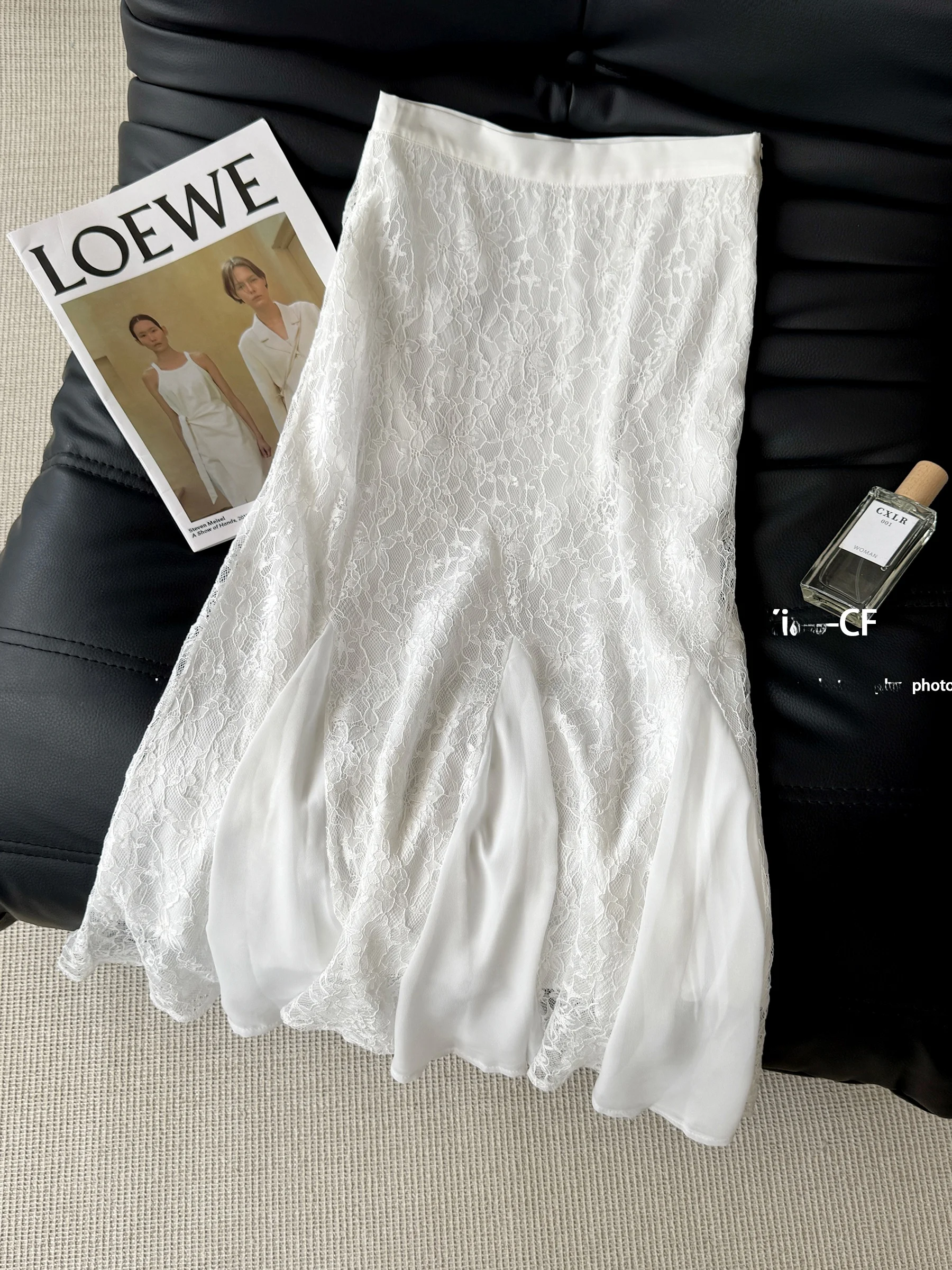 

Ele Lace Splice Fi Tail f Юбка Женская летняя супер фея с высокой талией для похудения облегающая юбка средней длины