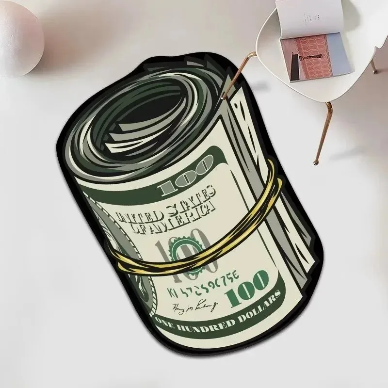 VIKAMA Fashion Dollar Print Floor Mat - Soft and Slip-resistant Entry Door Mat for Bedroom Side Cushion - Home Decoration