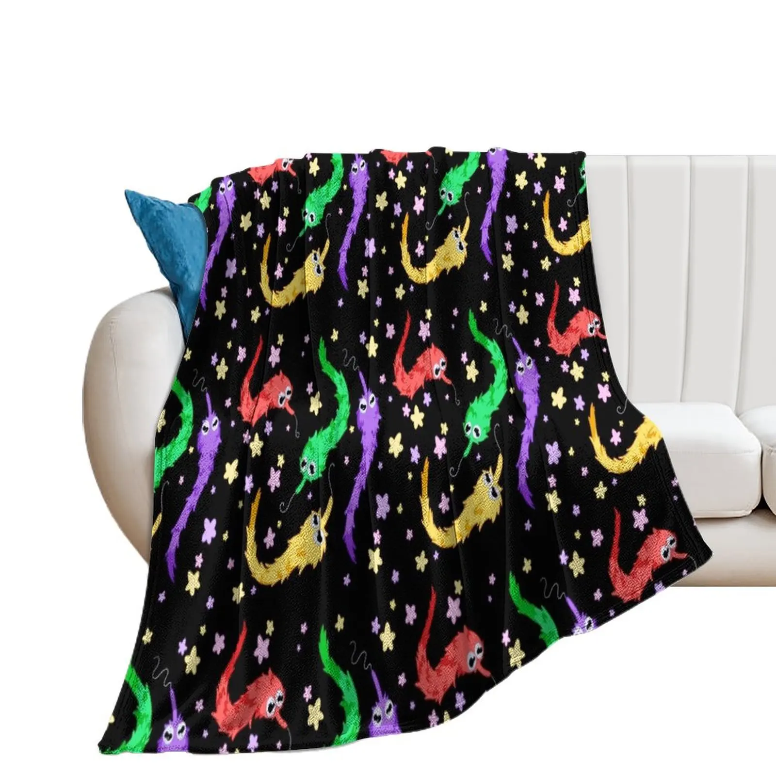 

Worm on string pattern BLACK Throw Blanket for babies blankets ands Blankets