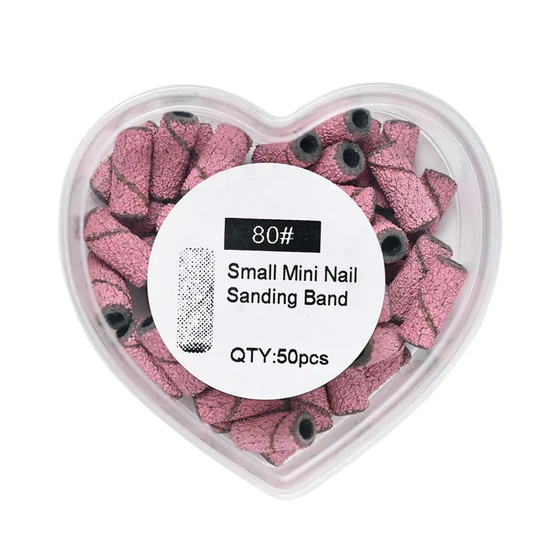 50pcs Mini Sanding Bands Kits Nail Drill Bits Mandrel Sets Electric Manicure Accessories Tool Dead Skin Remover