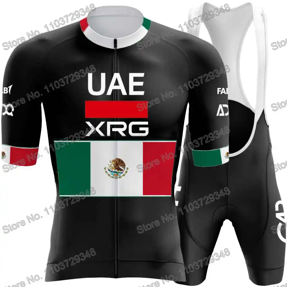 UAE Team المكسيك 2026 طقم قميص ركوب الدراجات للرجال صيف ملابس ركوب الدراجات بدلة ​​قميص سباق الدراجات على الطرق دراجات جبلية نساء شورتات لركوب الدراجات ملابس رياضية