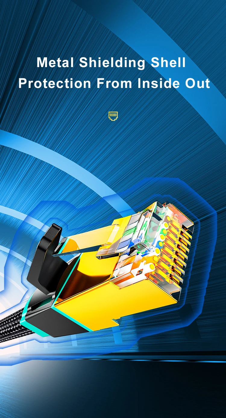 Samzhe Cat8 Ethernet Kabel SFTP 40Gbps Super Speed RJ45 Netzwerk Kabel Vergoldete Stecker für Router Modem CAT8/7/6 Lan Kabel – Detail 9