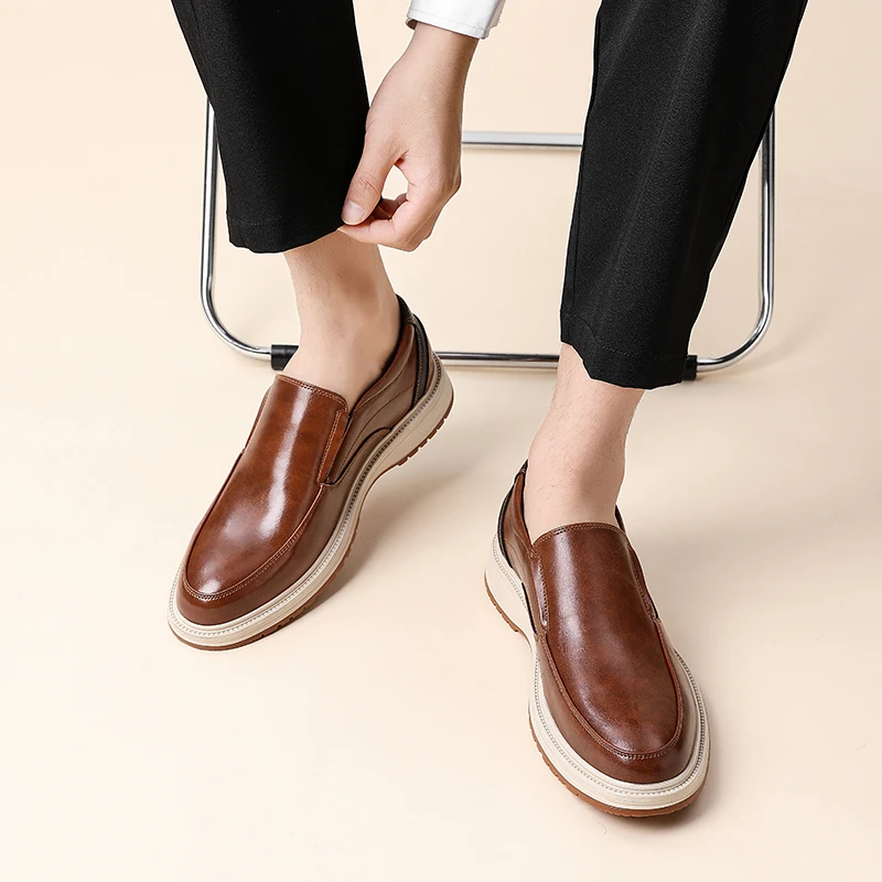 

Мужские повседневные лоферы 38-46, элегантный ретро-стиль высокого качества, роскошный костюм для взрослых, кожаная обувь высокого качества, удобная повседневная обувь