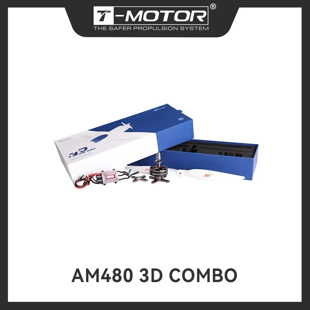 T-MOTOR AM480 3D Combo (AM480 Brushless Motor+AM66A ESC+13*6.5 Prop) for 48'-52' 3D Plane RC Drone Load-Free Flight