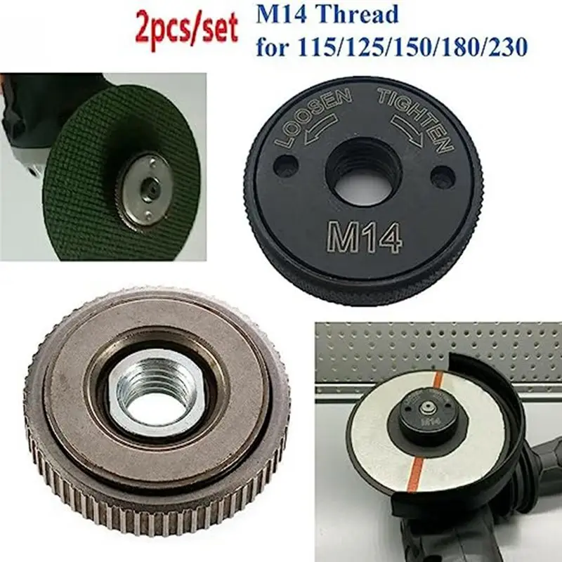 

AB06 2 шт. M14 резьба угловая шлифовальная машина зажимная гайка быстроразъемная гайка замена быстрая фиксирующая стопорная фланцевая гайка