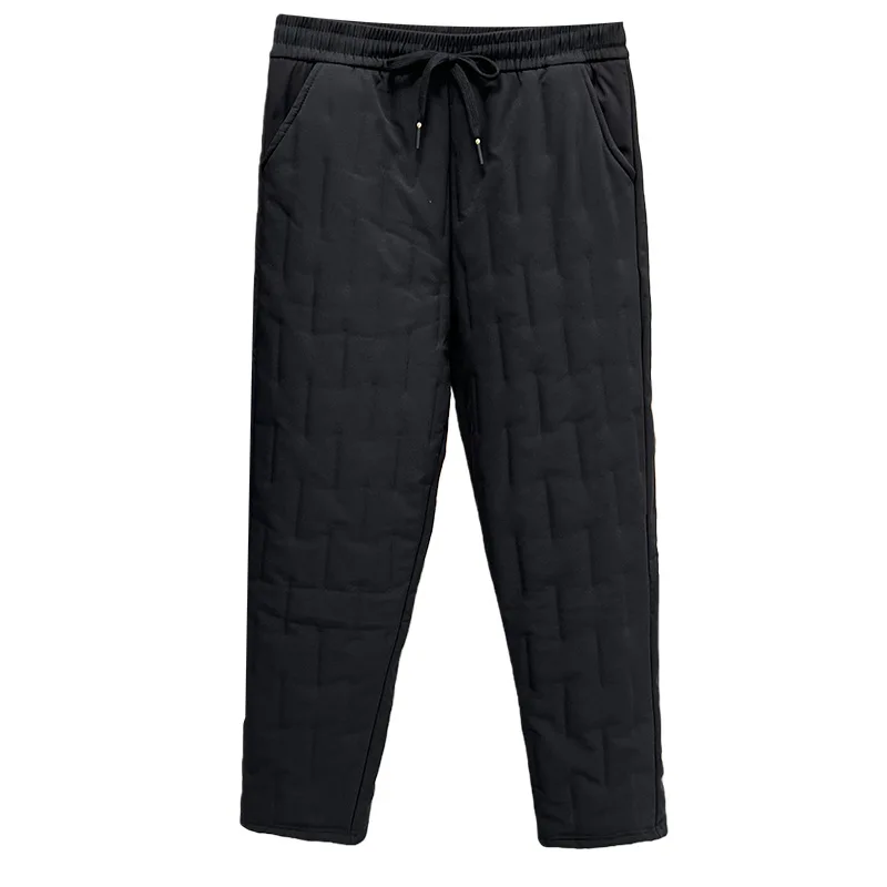 

XXXXL модные женские шаровары больших размеров, зима 2025, новые теплые пуховые повседневные стеганые брюки с хлопковой подкладкой 370