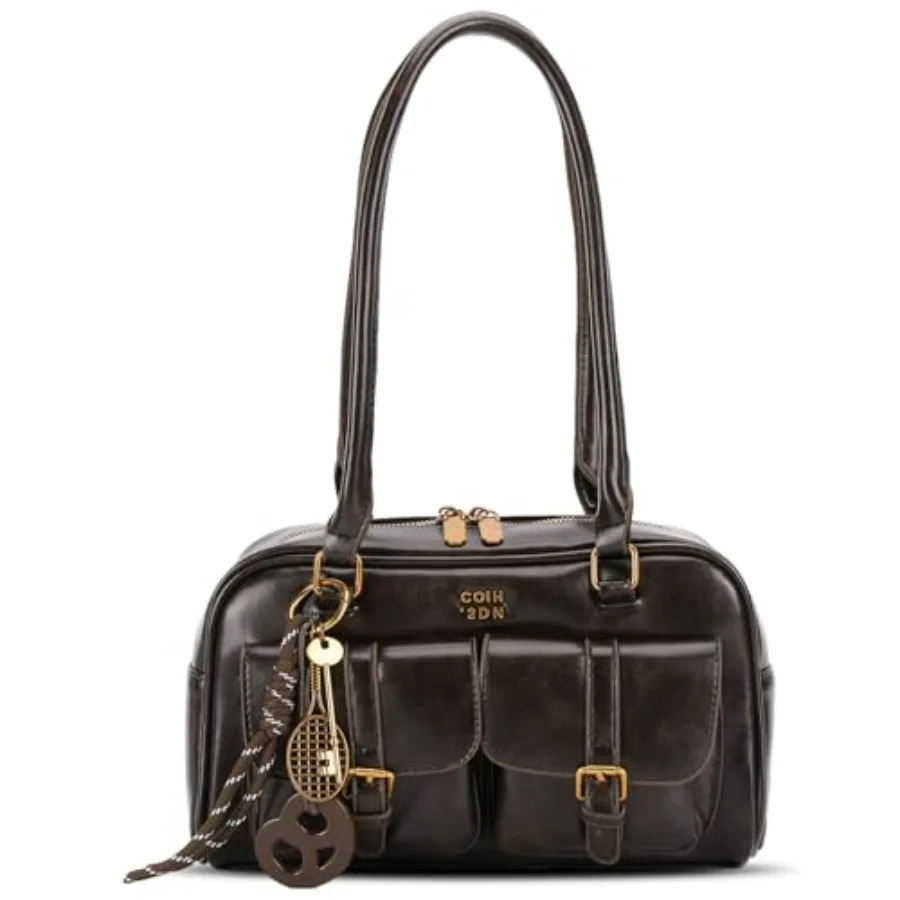 

Shoulder Bag Retro Top Handle Bag Y2k 90s Multiple Pockets Designer Handbag Soft Trendy Underarm Purse