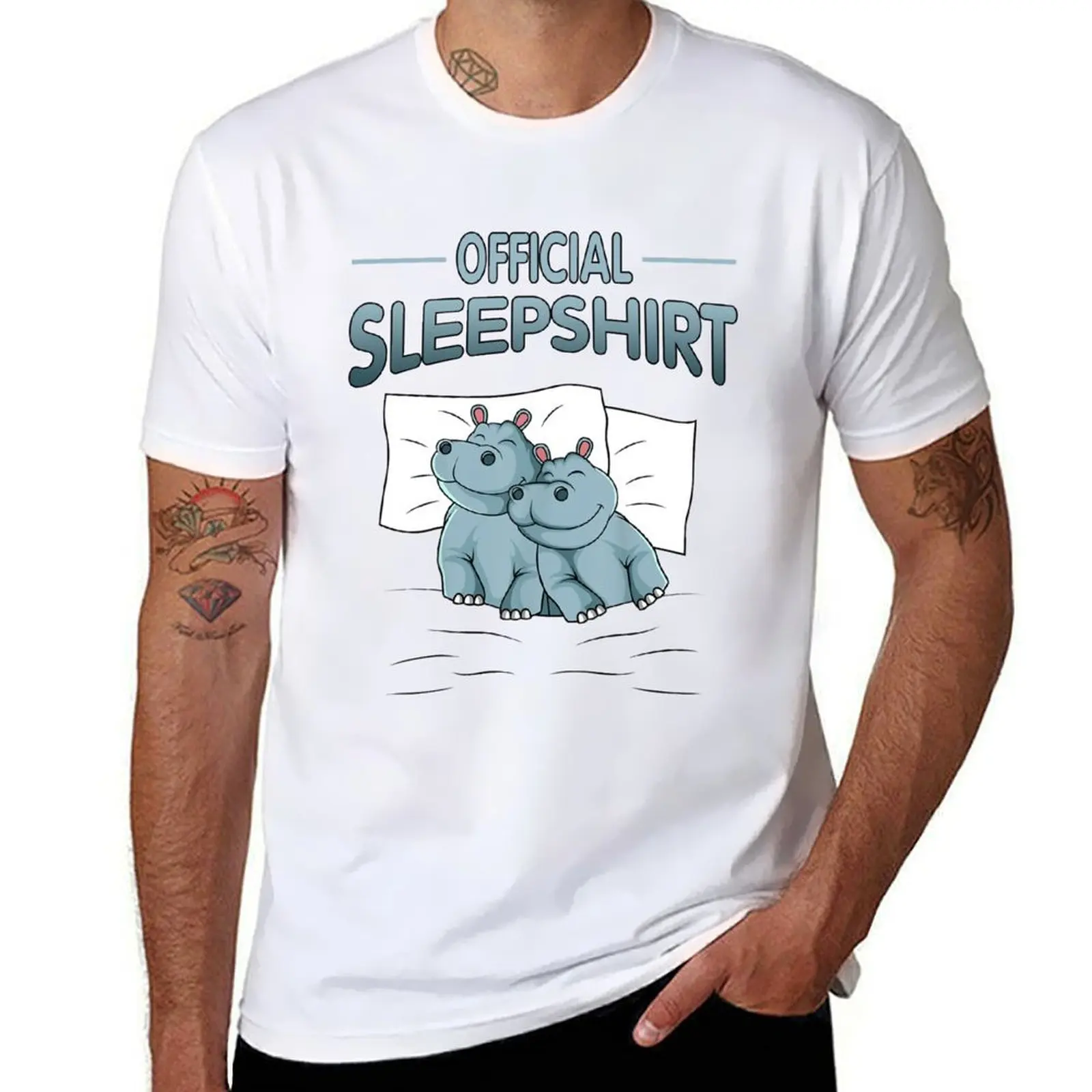 

Hippo Hippopotamus Lover Funny Official Sleep T-Shirt anime tshirt man t shirts cotton T-Shirt