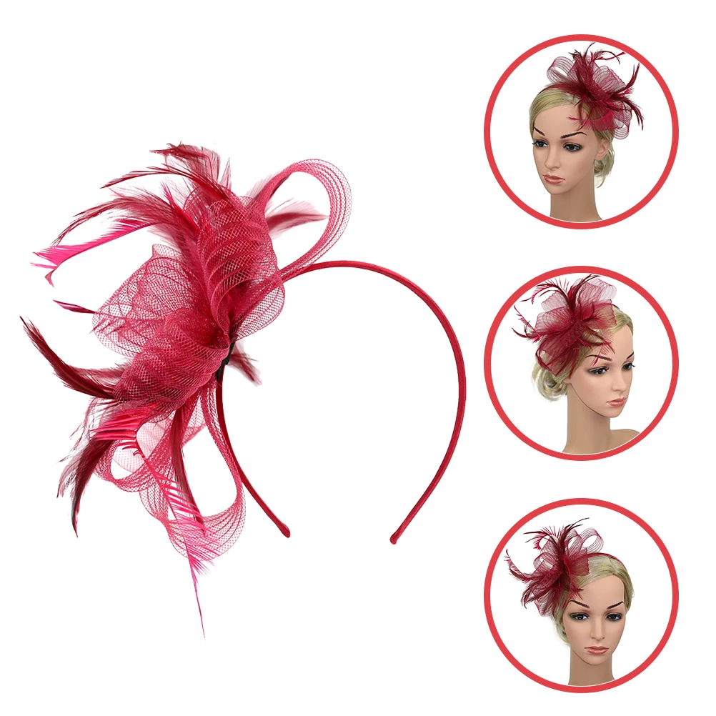 

Hairband Clip Fascinator Wedding Headband Accessories Headpiece Hats for Women Artificial Tea Bride