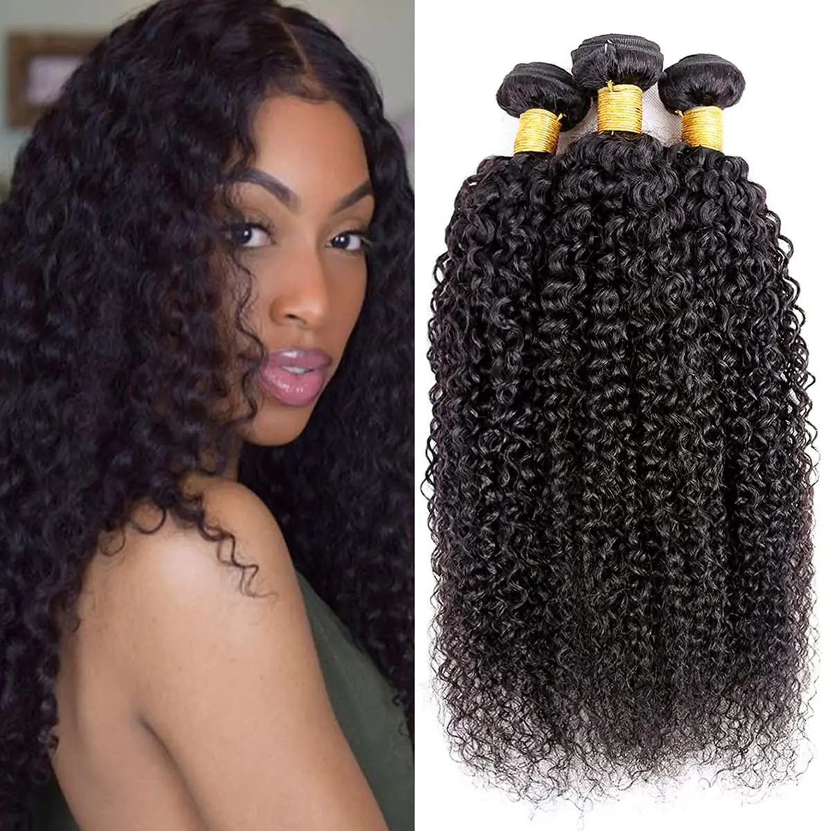 

Kinky Curly Bundles 1/3/4 Bundles Deal 8-32Inch Virgin Hair Human Hair Extensions Brazilian Weaving Human Hair Bundles