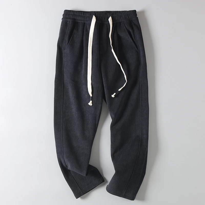 

Men's Faion Thiened Fce Lined Corduroy Sweatpants Autumn Winter Warm Casual Trousers Simple Sle High Waist Long Pants