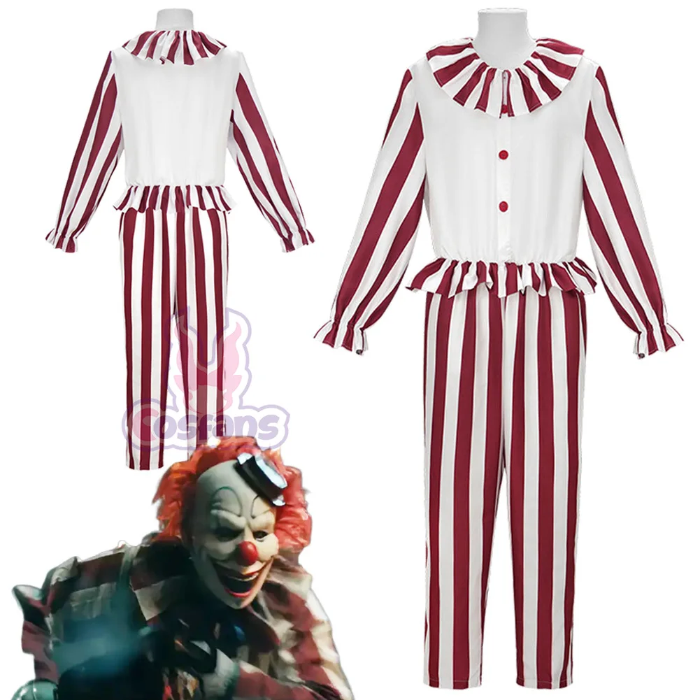 Disfraz de Payaso para Cosplay, Traje de Payaso de Película en un Campo de Maíz, Mono de Terror, Ropa de Payaso para Niños y Adultos, Fiesta de Halloween