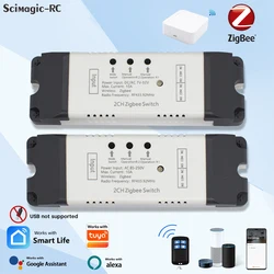 ZIGBEE Smart Switch AC DC7-32V 85-250V Dry Contact Module Inching Self-Locking Relay Home Automation Timer Works with Tuya Alexa
