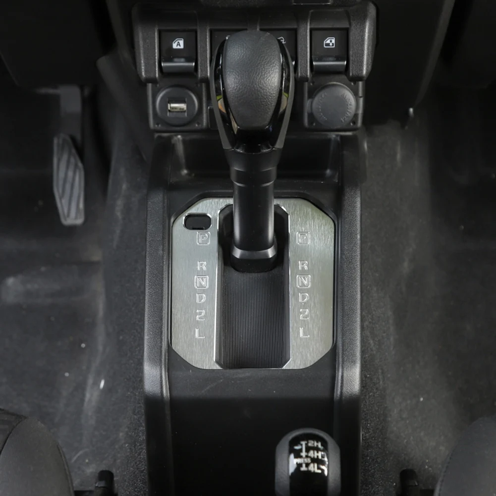 

1 шт., аксессуары, автомобильная панель переключения передач, наклейка, рамка, наклейки, отделка для Suzuki Jimny 2019 2020 2021 2022, серебристый