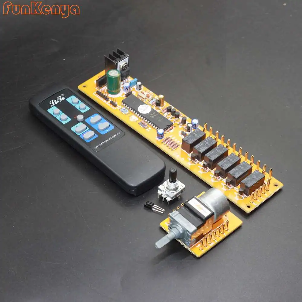 Four Channel Amplifier Board DIY Remote Control ALPS Signal Volume Balanced Input AC9V-12V