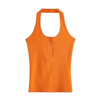 Gilet sexy d'été pour filles, avec col suspendu et camisole,...