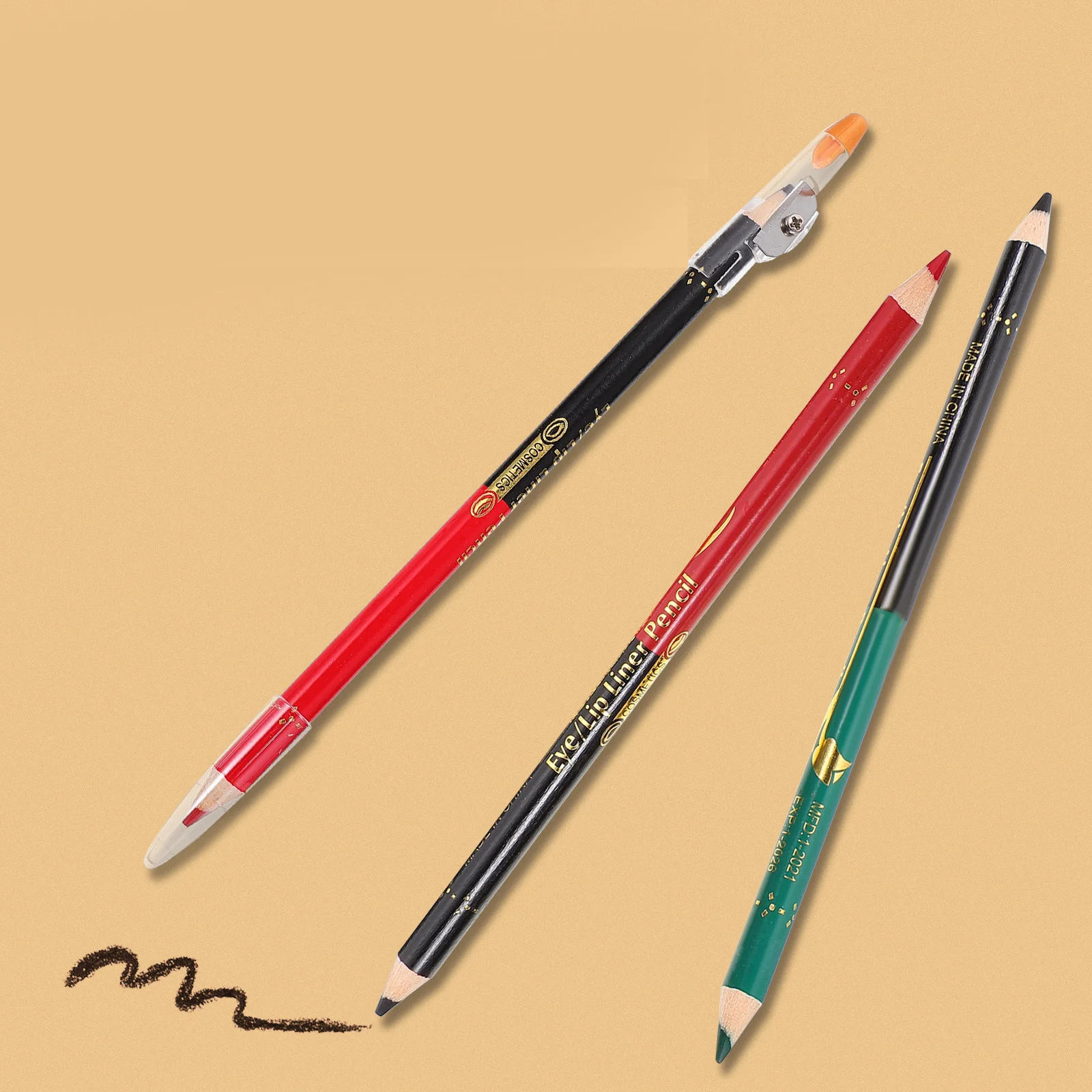 

12Pcs Double-Head Eyebrow Pencil Waterproof Matte Lip Liner Eyeliner Set High Pigment Makeup Pencil Eye Lip Shaping Accessory