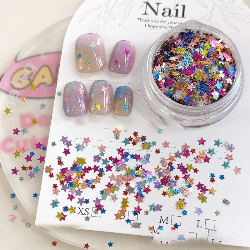 1 กล่อง Sparkle Nail Art Glitter ผสมรูปเล็บ Paillette Flakes สําหรับเล็บ Art 3D Decals อุปกรณ์เสริม