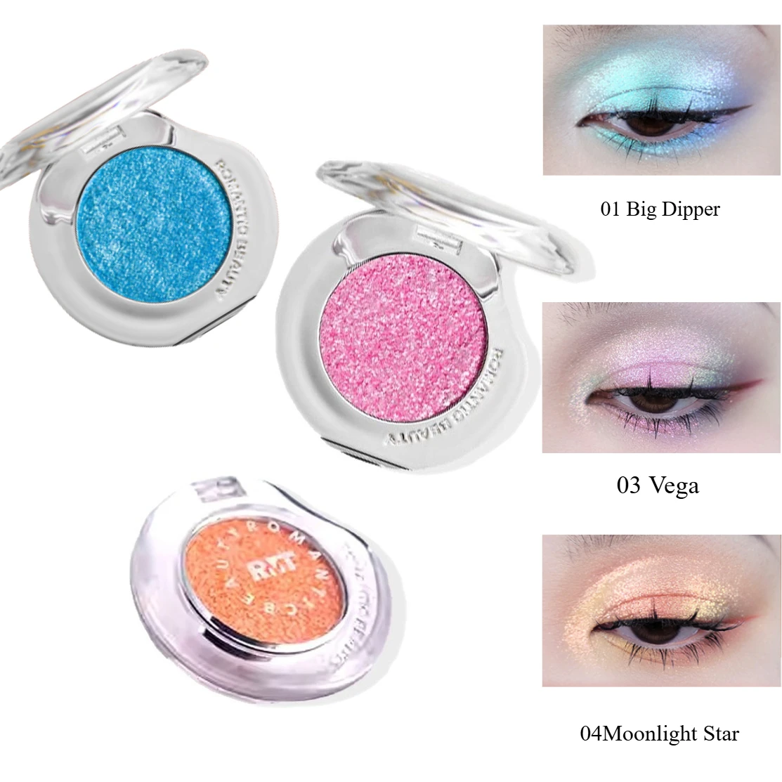 RMT Galaxy Series Chameleon Single Color Eyeshadow Pearlescent Glitter High Gloss Monochrome EyeShadow Makeup