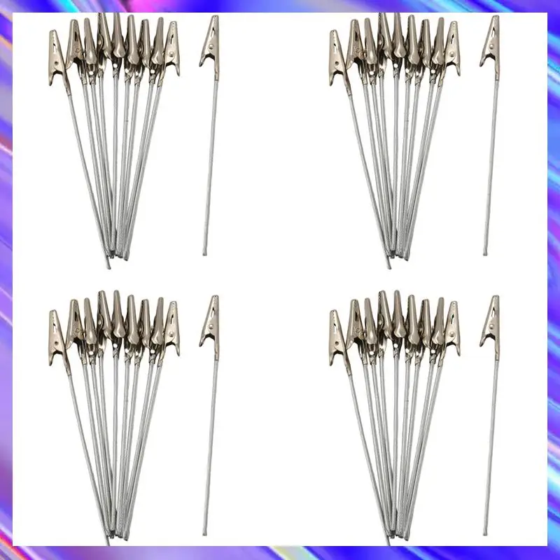 40 x clipes de metal de crocodilo com grampos de jacaré de haste de fio para porta-cartões de nota memorando