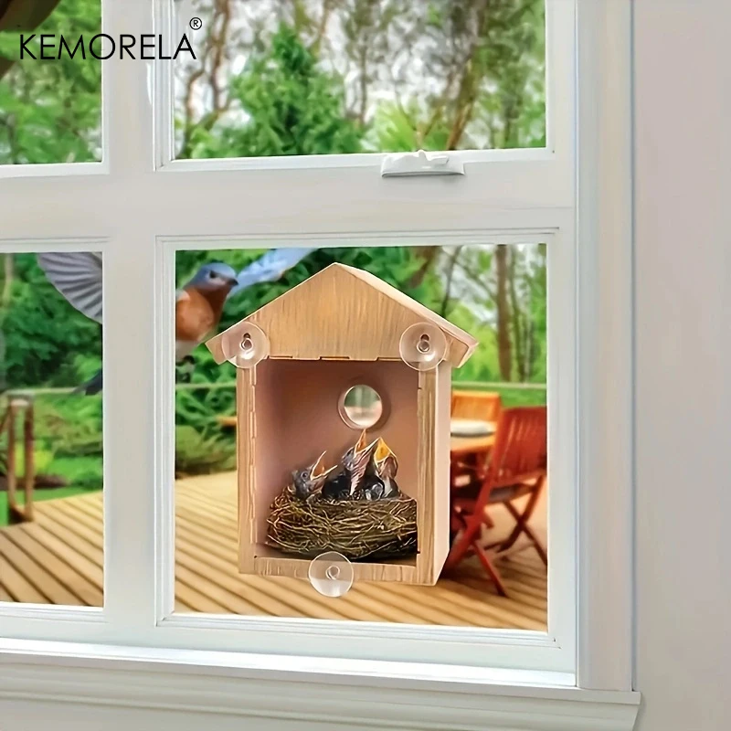 Pet Bird House Garden Tree Window Parrot Bird Breeding Box Love Bird Parrot Nest Glass Window Suitable For Transparent Viewing