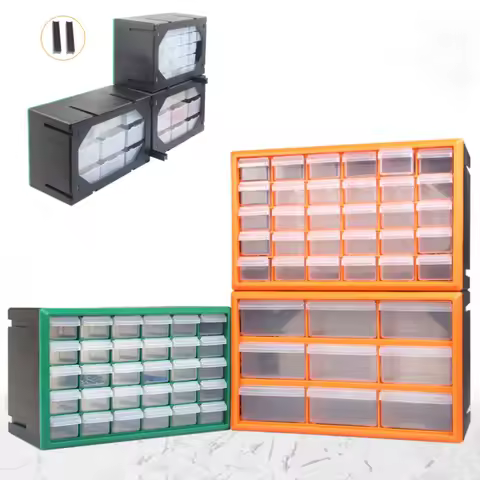 Multi-grid Drawer Type Parts Box Wall-mounted Combined Component Tool Box Building Blocks Screw Storage Case Tool Organizer