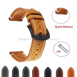 18mm 19mm 20mm 21mm 22mm 24mm Vintage Genuine Leather Watchband Strap Cowhide Leather Watch Band Strap Watch Accessories Belt