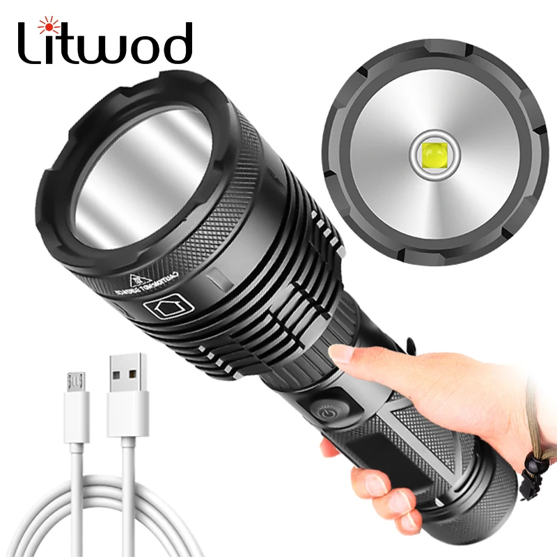 

XHP70 4-core High Quality Led Flashlight Usb Rechargeable Powerbank Power By 18650 26650 Battery Torch Zoomable Camping Lantern