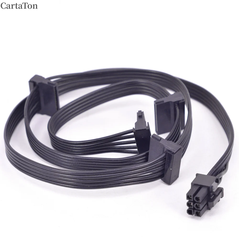 6 Pin 1 to 2 3 4 SATA 15Pin Power Supply Cable Port Multiplier for Seasonic FOCUS PLUS Gold FOCUS+ 850FX 750FX 650FX 550FX