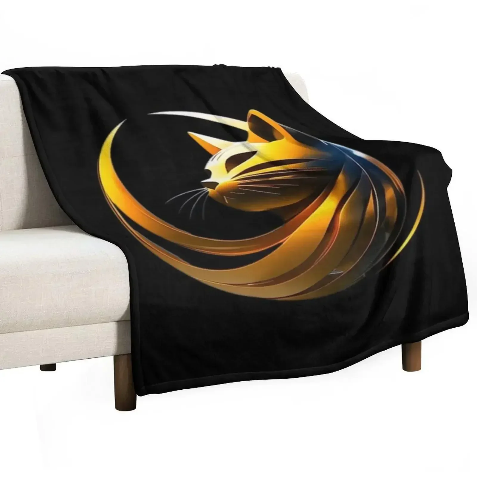 

Golden Cat Logo Throw Blanket Designers Thins for babies Blankets