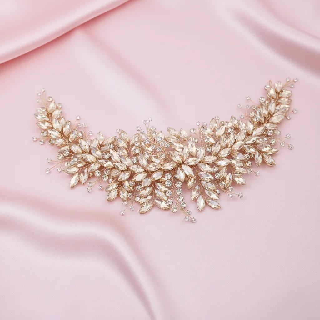 Rhinestone Bridal Hairband Headpiece Alloy Lightweight Comfortable Design for Wedding Party