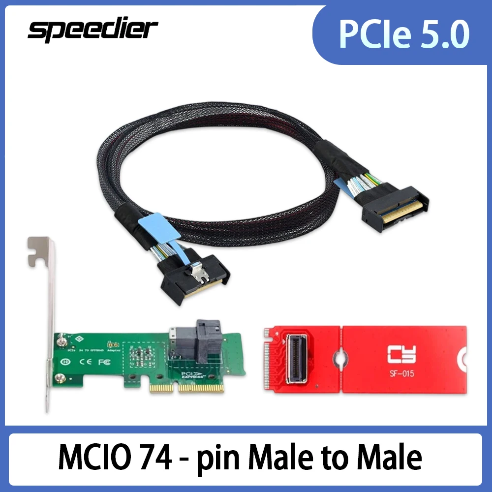 

Кабель Slimline SAS Cool Edge IO MCIO SFF-8654 8I 74P PCIE 5.0/6.0 к MCIO U2 24 Гбит/с Переходная карта «папа-папа» 56G PAM4/112G PAM3