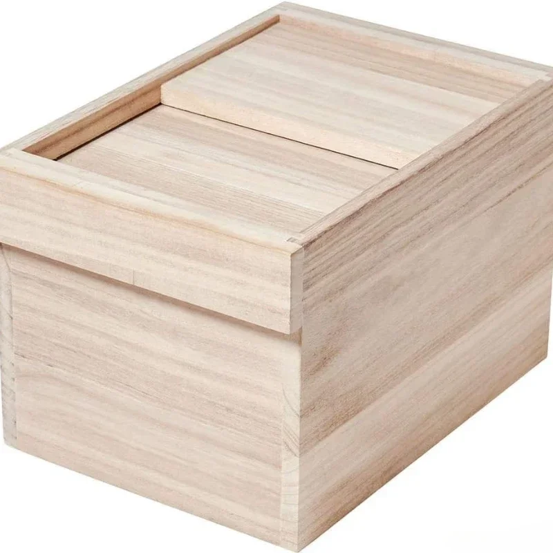 Scale-free paulownia pure solid wood uncoated environmental protection rice box rice cabinet