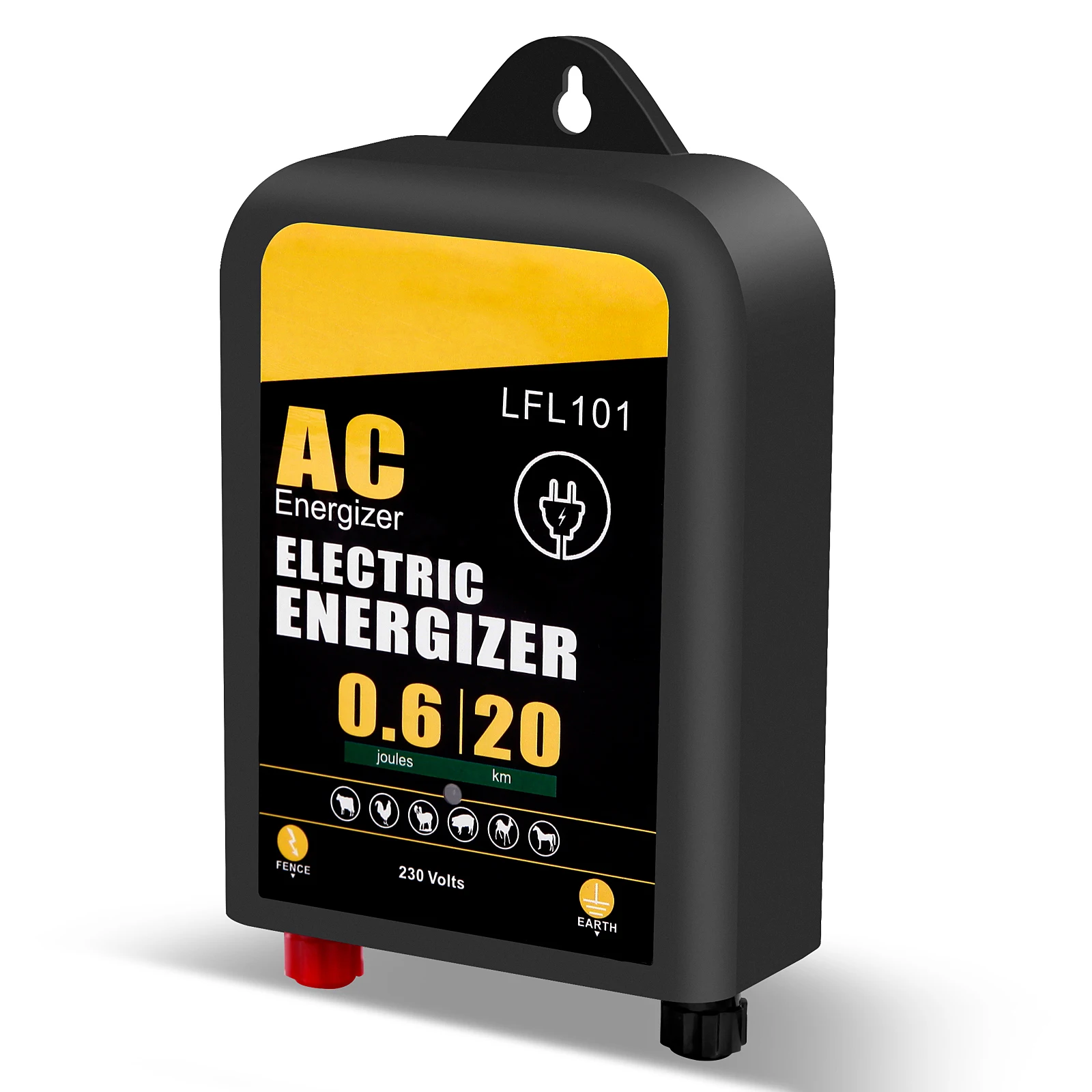 20Km รั้วไฟฟ้า Energizer ปศุสัตว์แรงดันไฟฟ้าสูง Pulse Controller กันน้ำฟาร์มสัตว์ปีกสัตว์รั้วไฟฟ้า