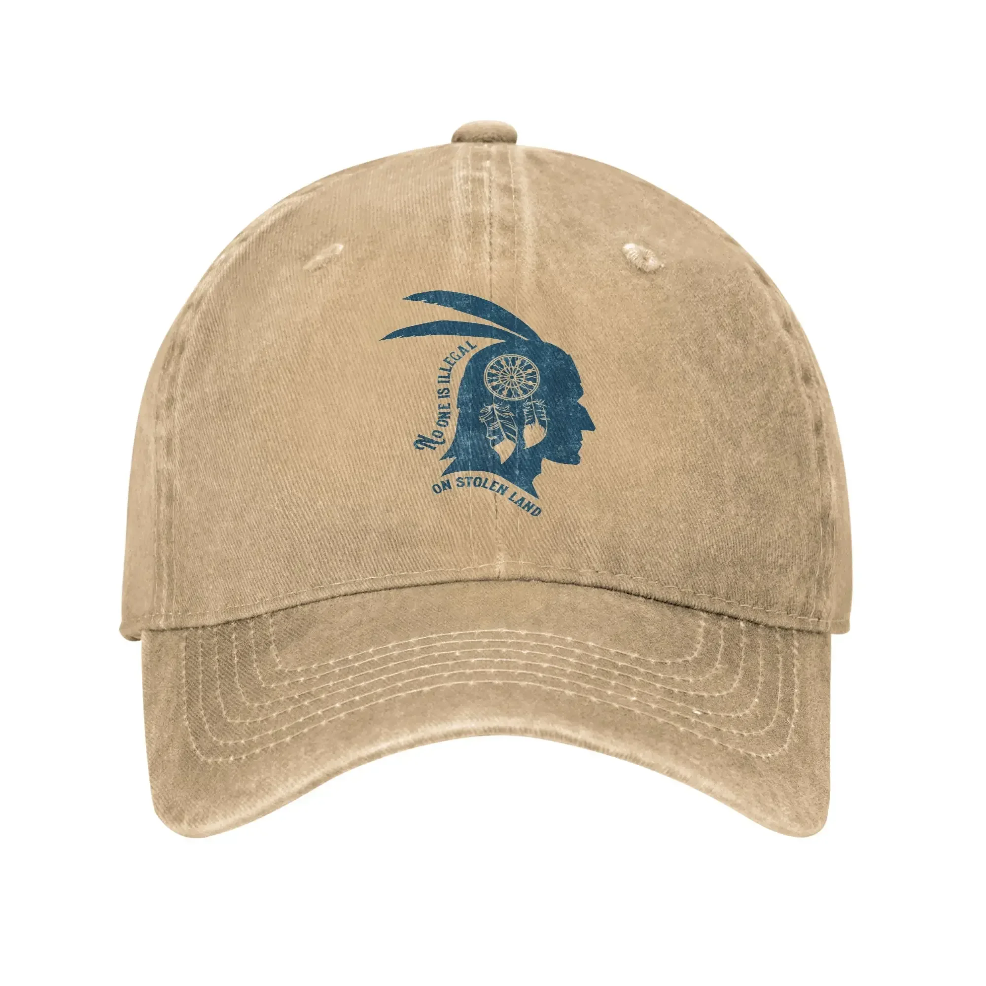 2026 Classic No One Is Illegal On Stolen Land Baseball Caps Distressed Denim Sun Cap Immigration Outdoor Workouts Adjustable Hat