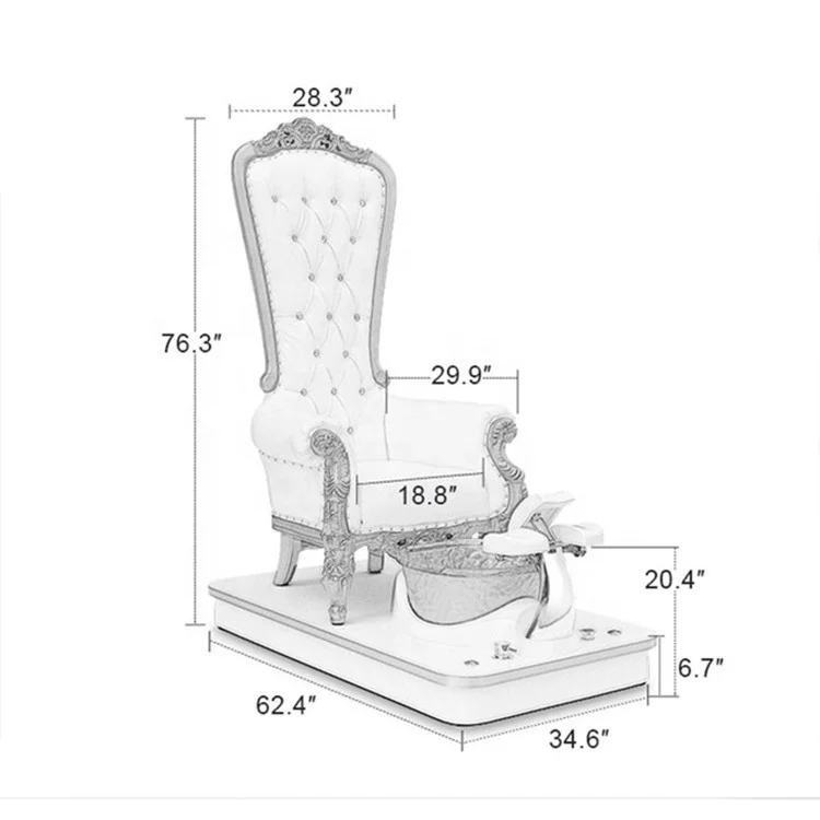 Luxury Modern Throne Spa Pedicure Chairs Spa Pedicure Chairs with Footbath