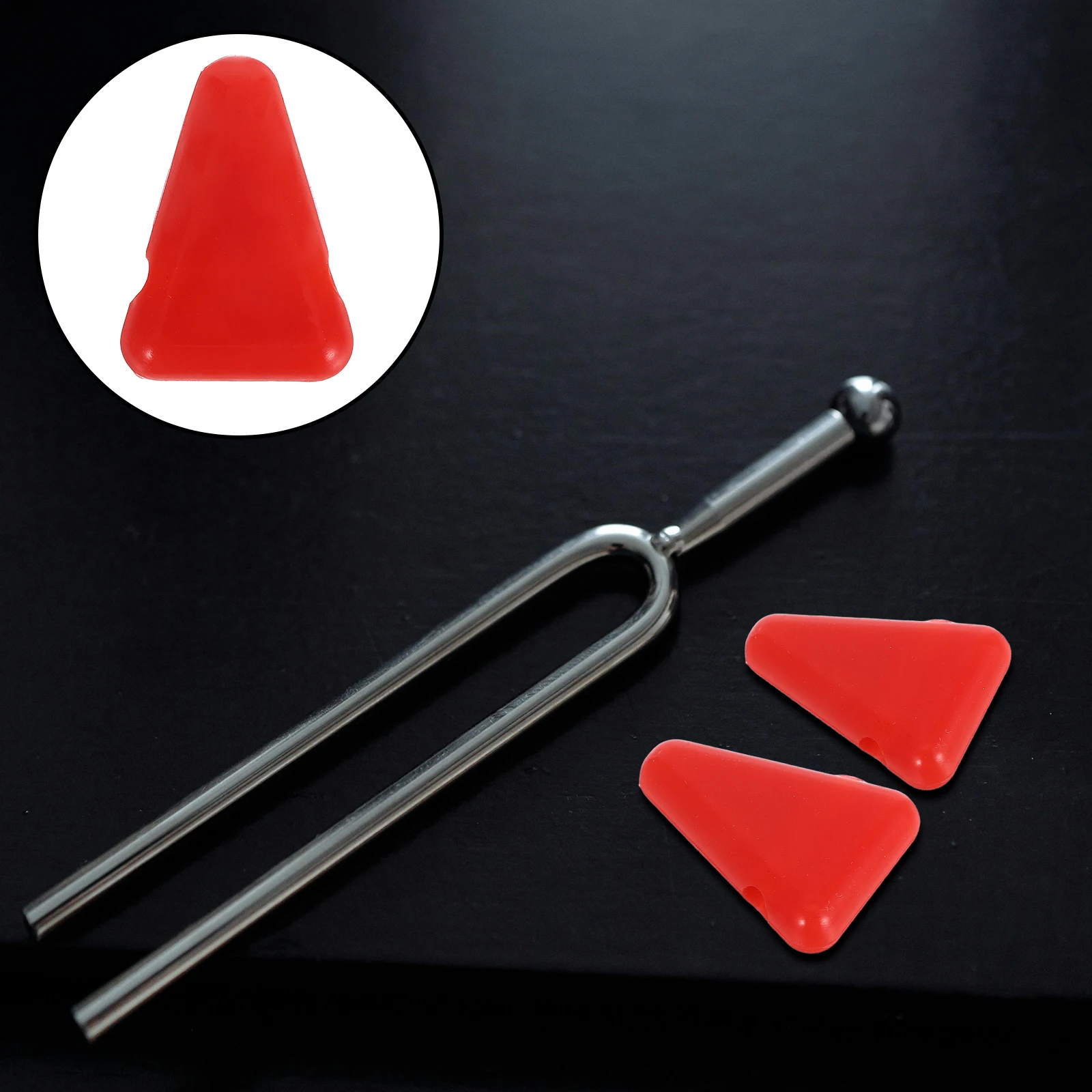 

2 Pcs Tuning Fork Holder Compact Silicone Accessory Round Stabilizer Forks Protection Professional Stand Red