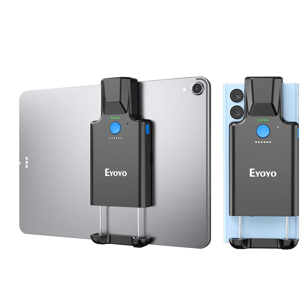 

Wireless Bluetooth 1D/2D Back-clip QR Barcode Scanner Power Level Indicator 3000mAh Rechargeable Battery