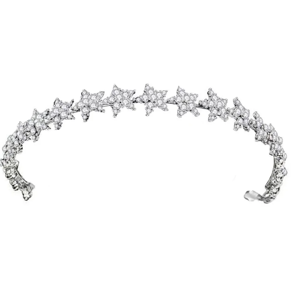 

Crown Hair Band Bridal Tiara Wedding Party Crystal Star Headdress Tiara Crown For Women Wedding Hair