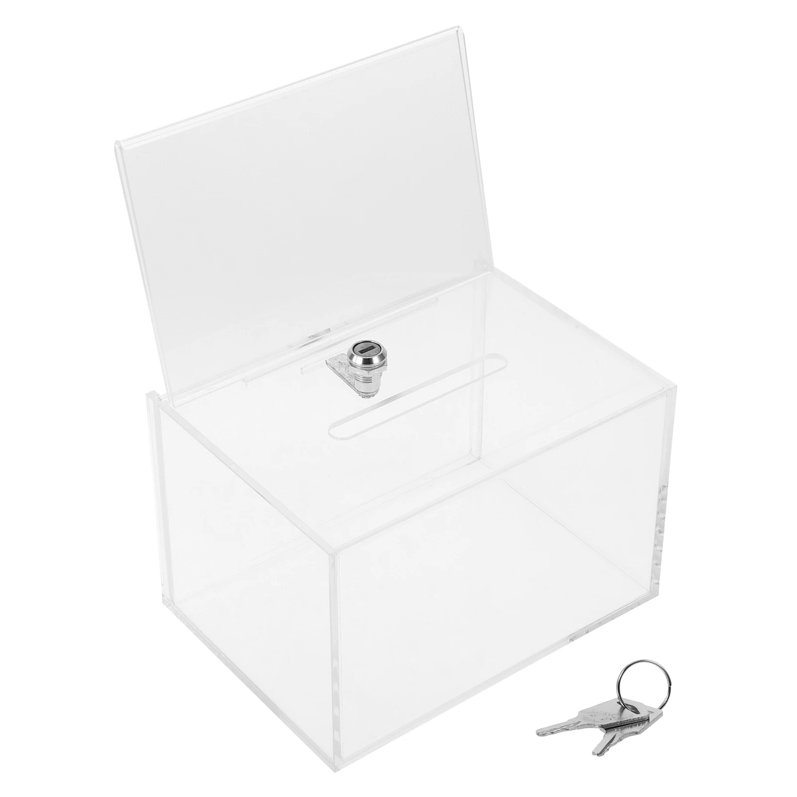 

Transparent Donation Box Acrylic Lockable Voting Suggestion Collection Box for Office Fundraising Ballots Cash Storage