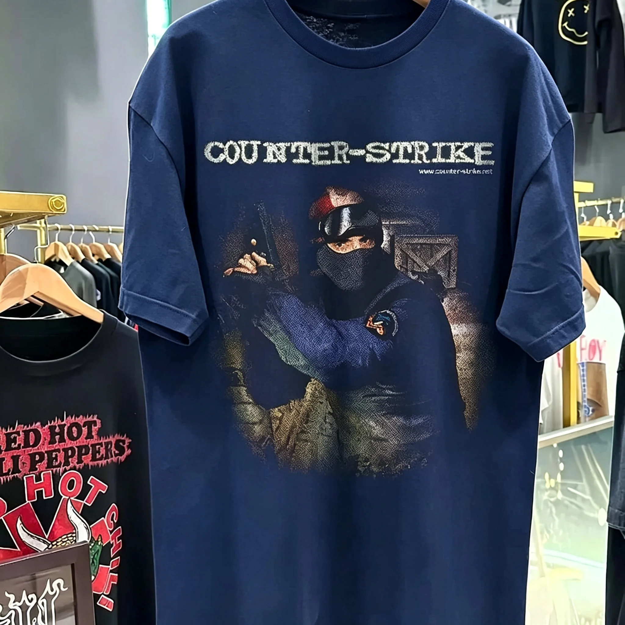 Herren Counter Strike 1.6 1999 Retro Gaming T-Shirt CS Gaming T-Shirt Rundhals Freizeitkleidung Reine Baumwolle Paar Streetwear Shirt – Detail 10