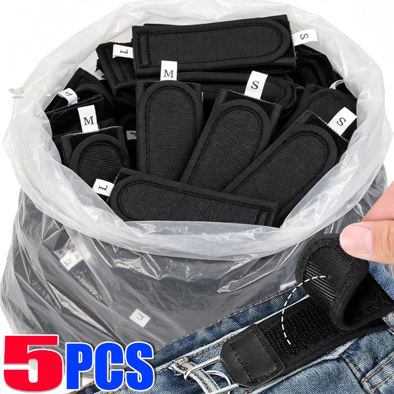 Portable Unisex Buckle Free Belts Comfort Velcro Waist Adjust Tools Fashion Useful Black Elastic Belt Loop Buckle-Free Waistband