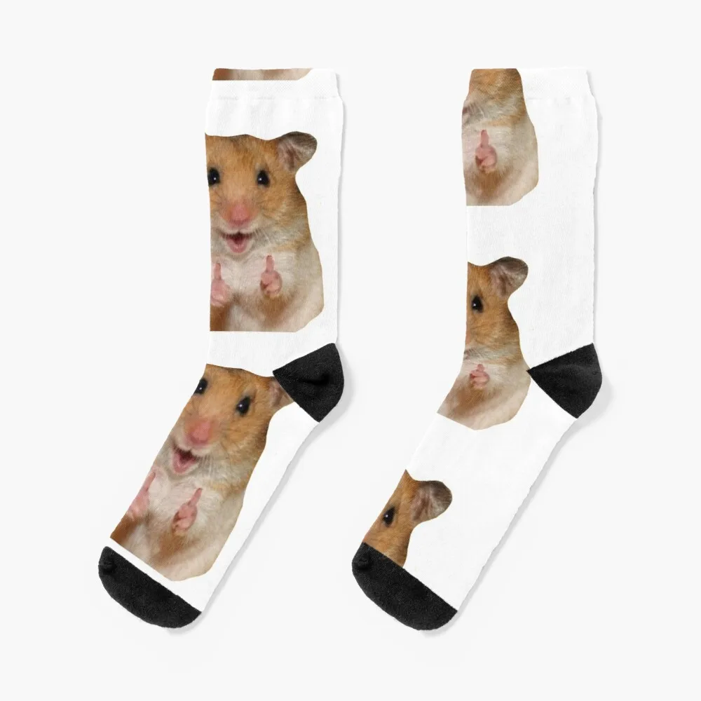 

Thumbs up hamster Socks Black Socks